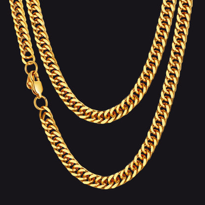 Miami Cuban Link Chain Necklace With Gift Crad for Him