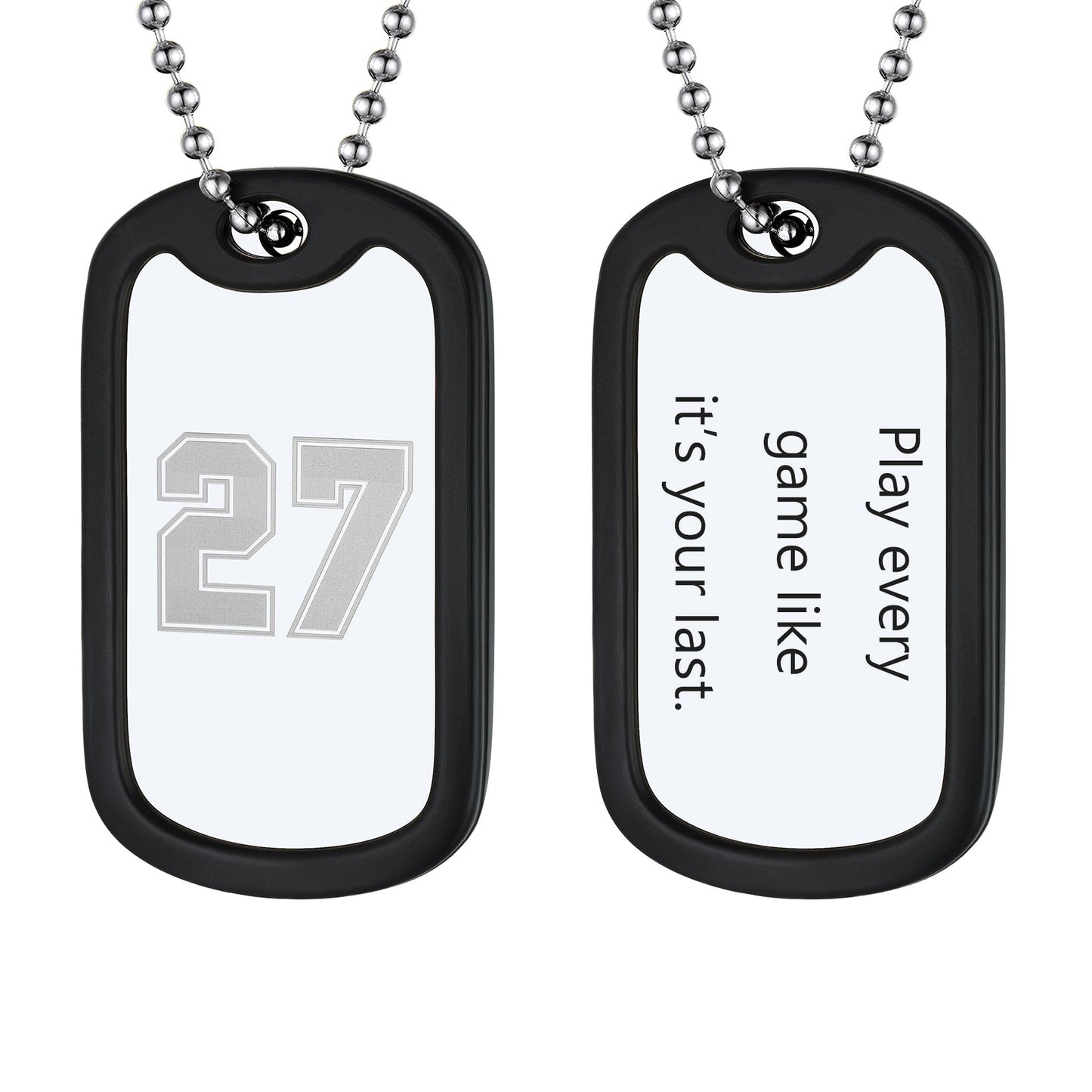 Customized Sport Number Dog Tag Necklace for