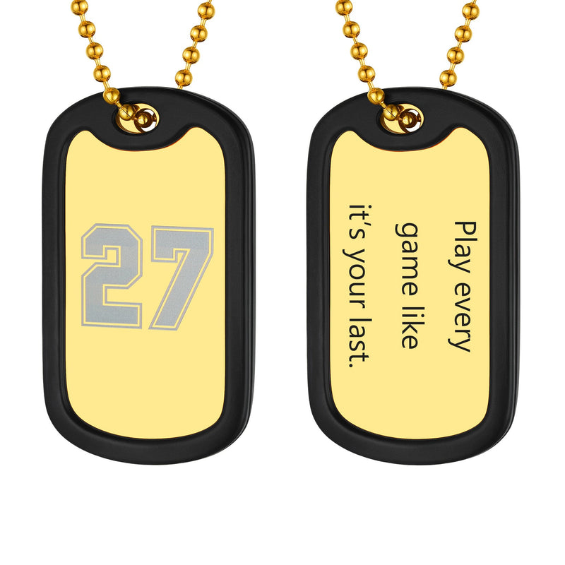 Customized Sport Number Dog Tag Necklace for
