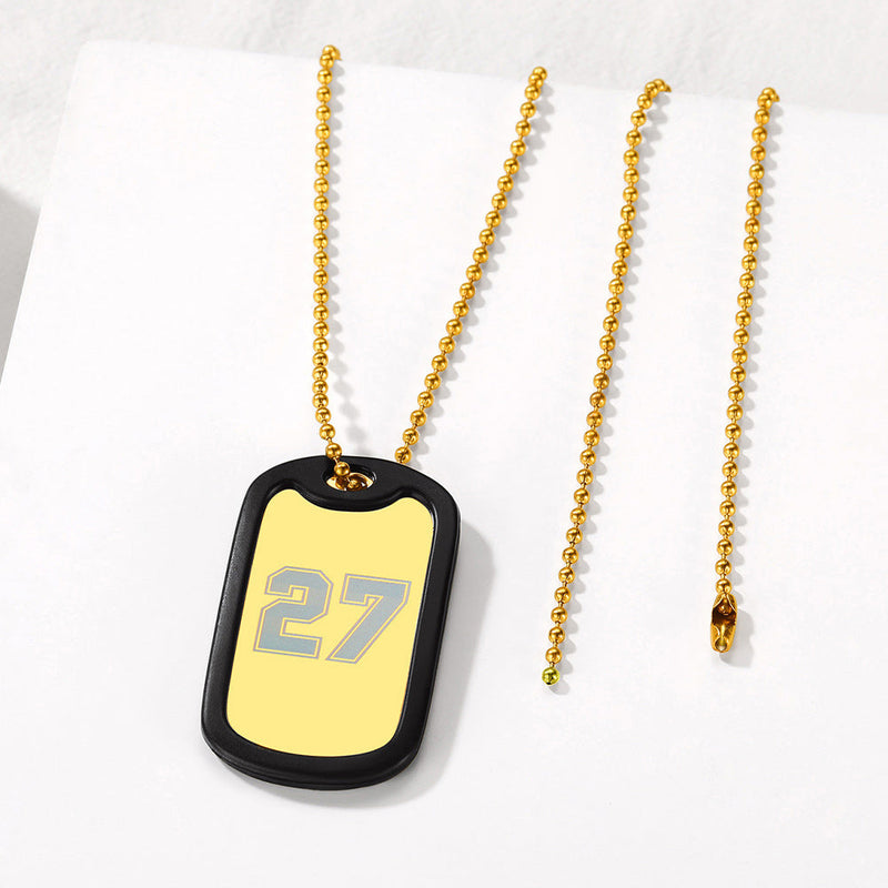 Customized Sport Number Dog Tag Necklace for
