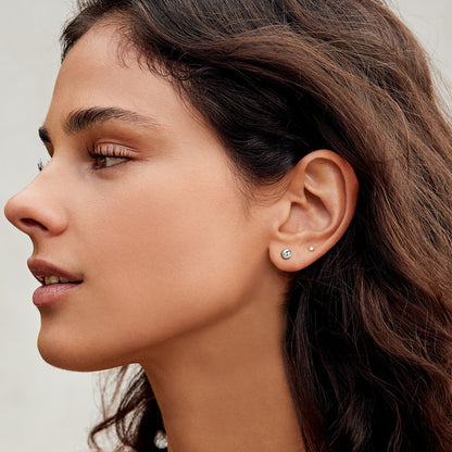 S925 Silver Minimalist Ball Stud Earrings for