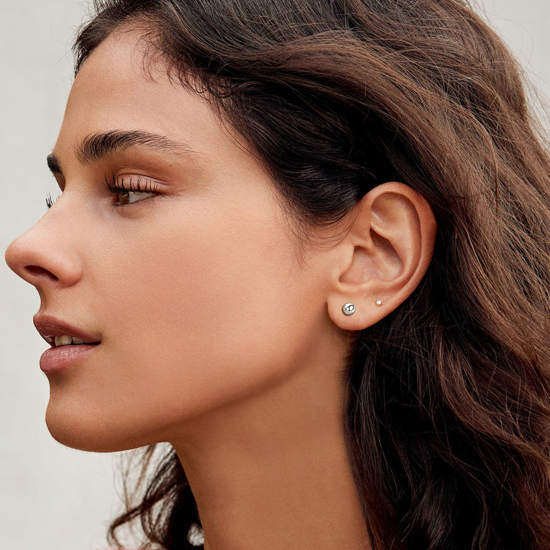 S925 Silver Minimalist Ball Stud Earrings for