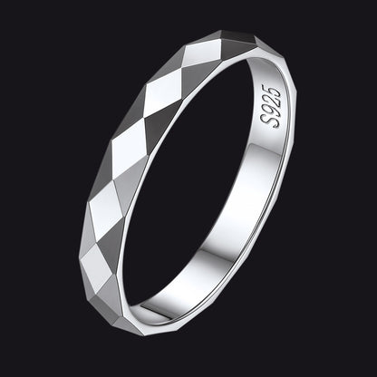 925 Sterling Silver 3mm Minimalist Band Rings for