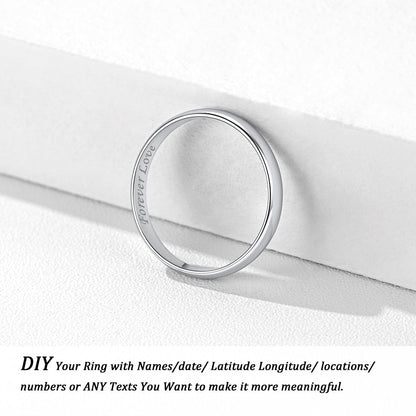 Sterling Silver Minimalist Band Ring for Couple