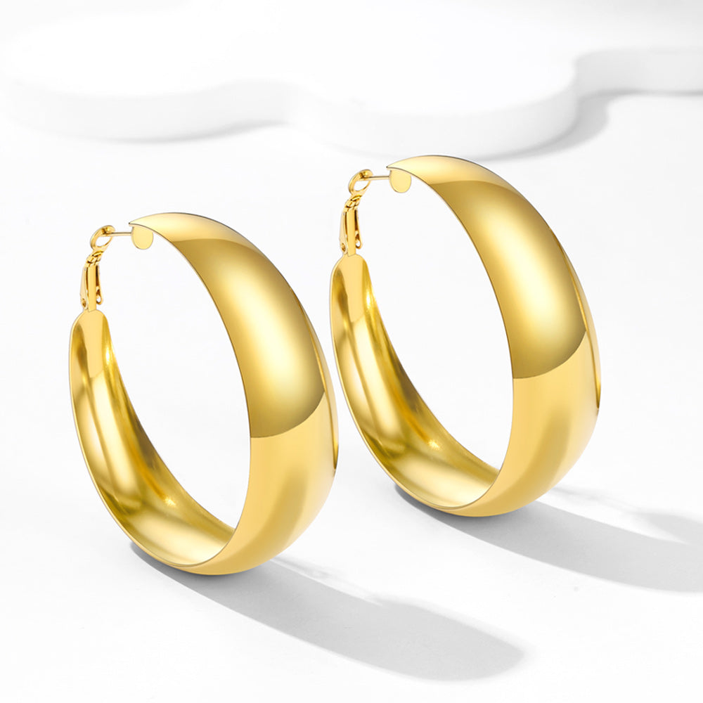 Minimalist Circle Round Huggie Hoop Earrings for , 40/60/80mm