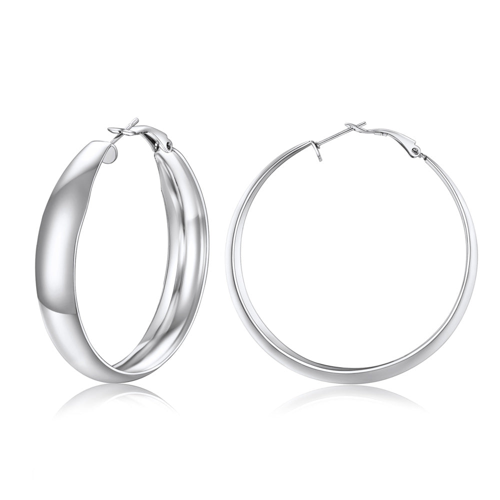 Minimalist Circle Round Huggie Hoop Earrings for , 40/60/80mm