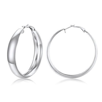 Minimalist Circle Round Huggie Hoop Earrings for , 40/60/80mm