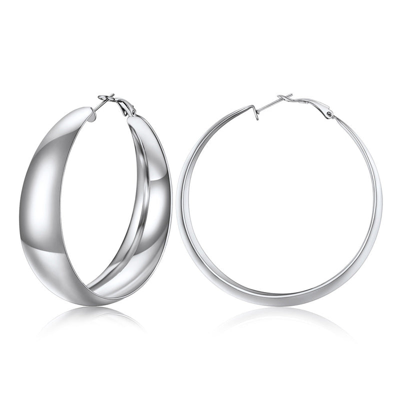 Minimalist Circle Round Huggie Hoop Earrings for , 40/60/80mm