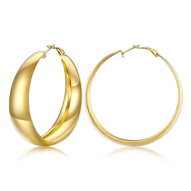 Minimalist Circle Round Huggie Hoop Earrings for , 40/60/80mm