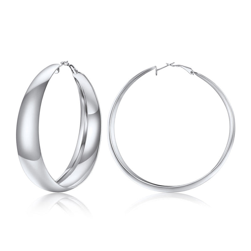 Minimalist Circle Round Huggie Hoop Earrings for , 40/60/80mm