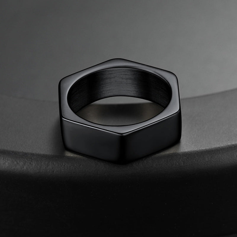 Custom 7mm Minimalist Geometric Band Ring for
