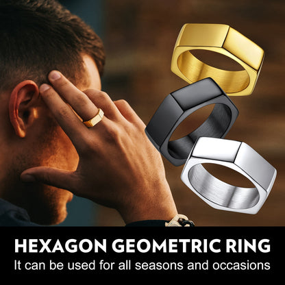 Custom 7mm Minimalist Geometric Band Ring for