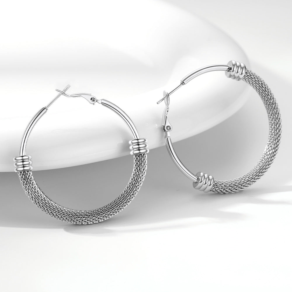 Minimalist Chunky Hoop Earrings for With Lobster Clasp