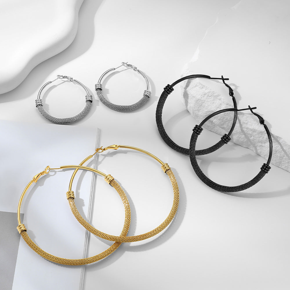 Minimalist Chunky Hoop Earrings for With Lobster Clasp