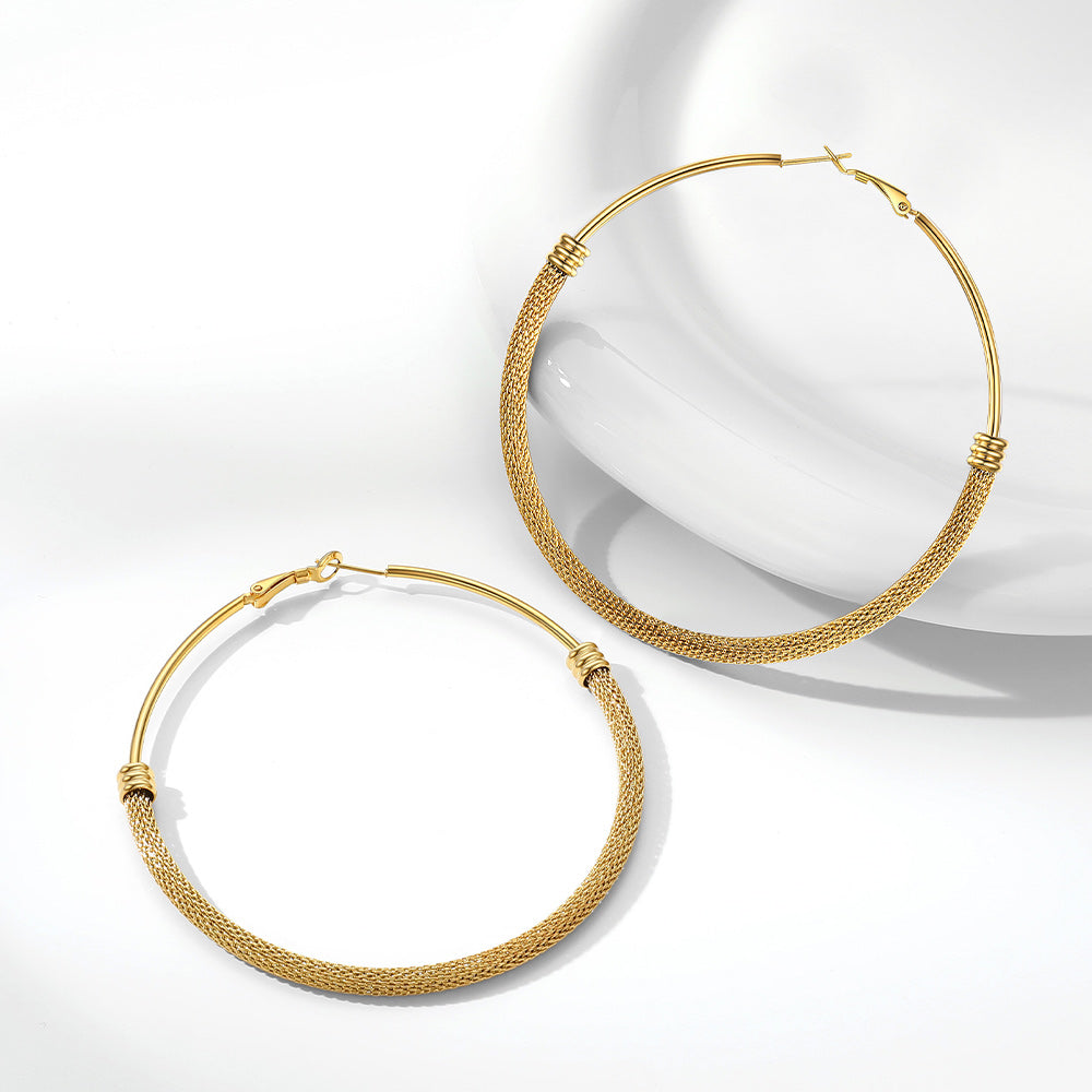 Minimalist Chunky Hoop Earrings for With Lobster Clasp