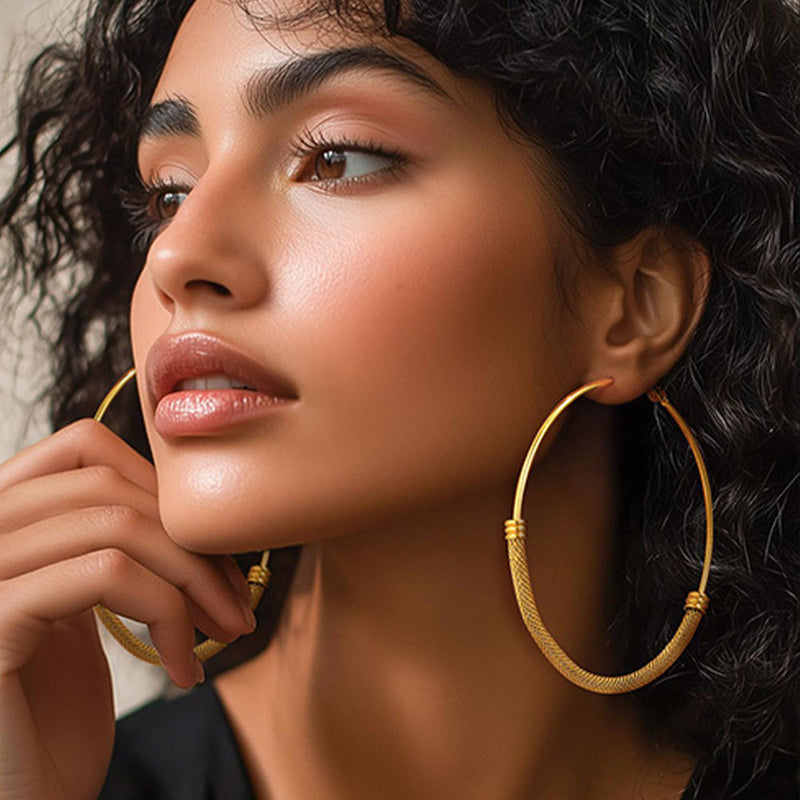 Minimalist Chunky Hoop Earrings for With Lobster Clasp