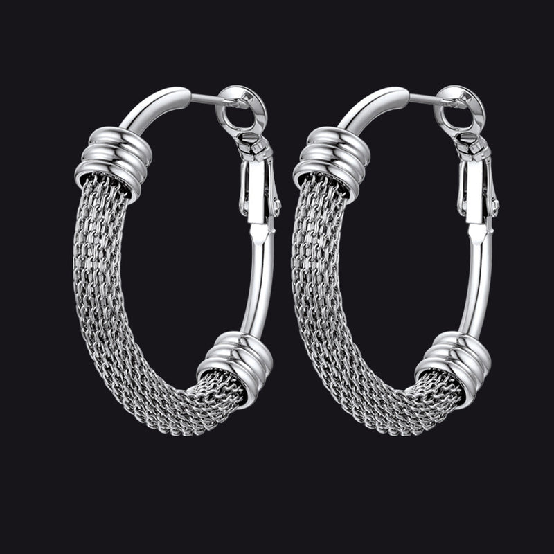 Minimalist Chunky Hoop Earrings for With Lobster Clasp