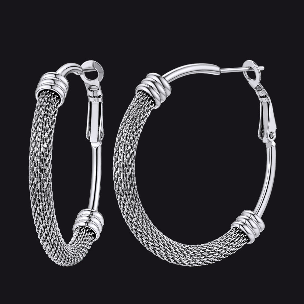 Minimalist Chunky Hoop Earrings for With Lobster Clasp
