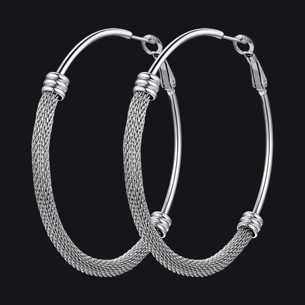 Minimalist Chunky Hoop Earrings for With Lobster Clasp