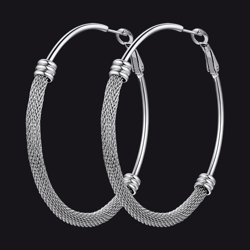 Minimalist Chunky Hoop Earrings for With Lobster Clasp