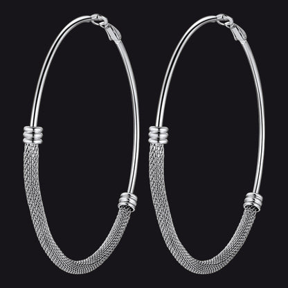 Minimalist Chunky Hoop Earrings for With Lobster Clasp