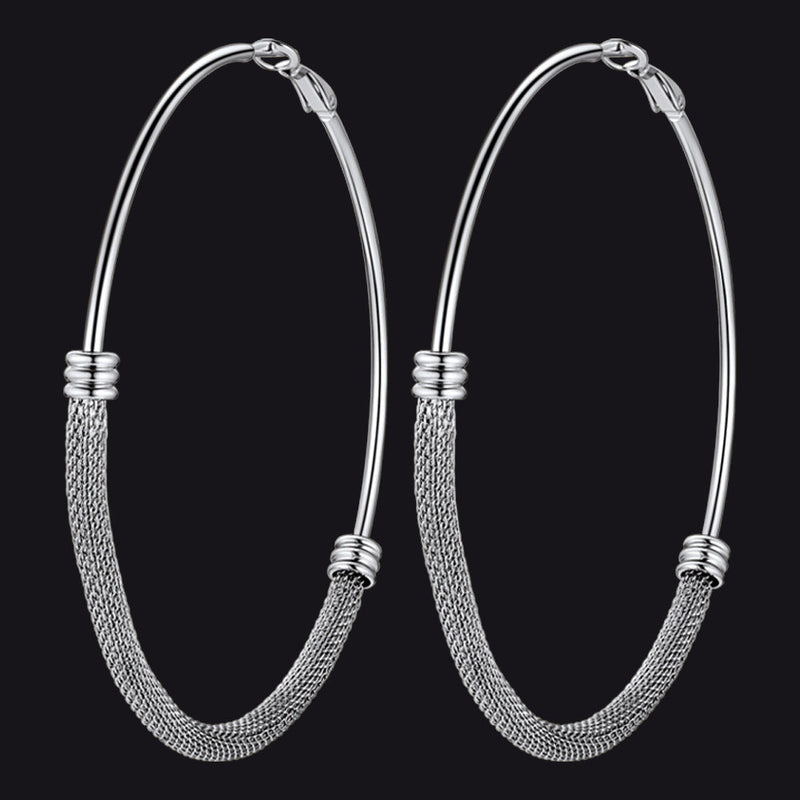 Minimalist Chunky Hoop Earrings for With Lobster Clasp