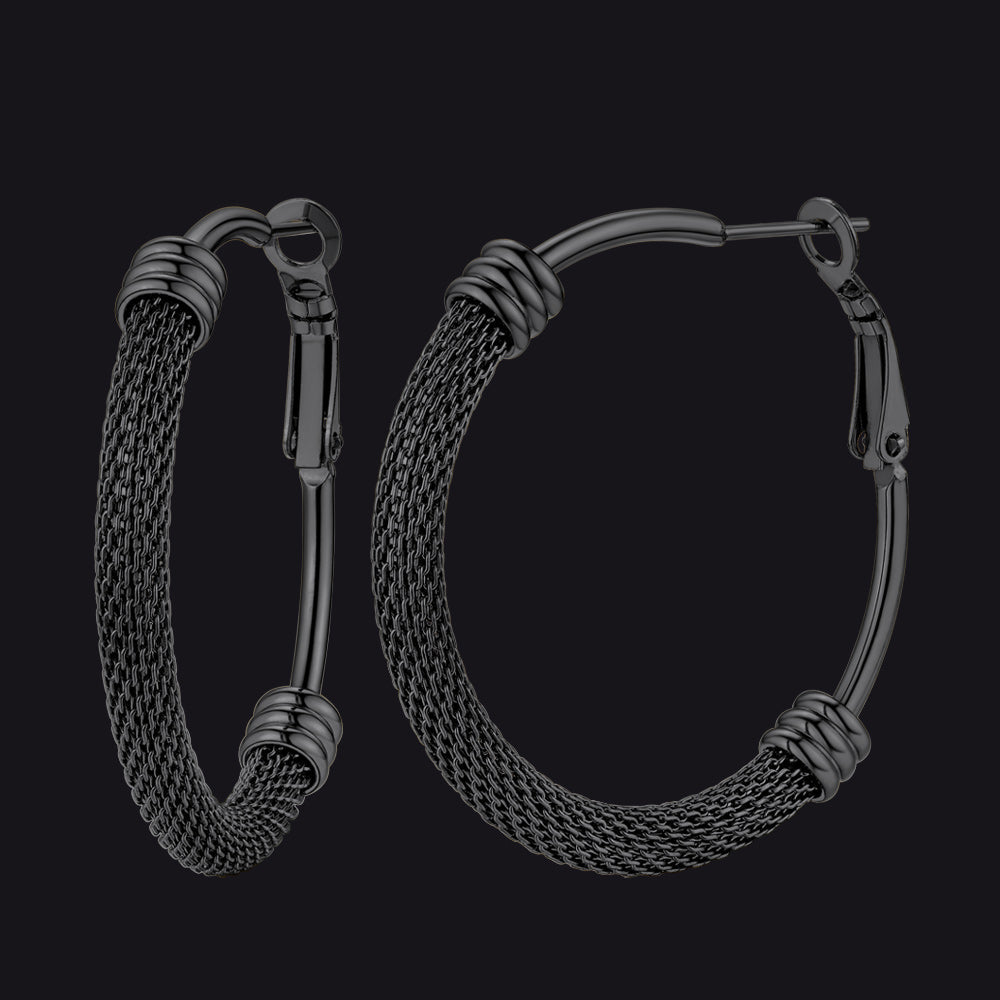 Minimalist Chunky Hoop Earrings for With Lobster Clasp