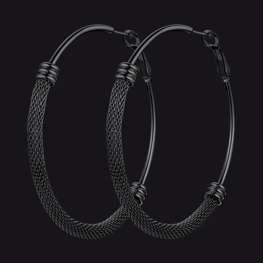 Minimalist Chunky Hoop Earrings for With Lobster Clasp