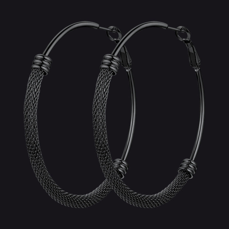 Minimalist Chunky Hoop Earrings for With Lobster Clasp