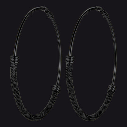 Minimalist Chunky Hoop Earrings for With Lobster Clasp