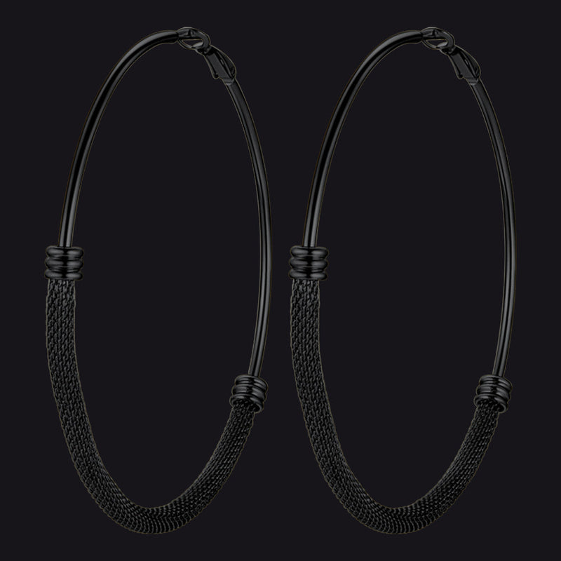 Minimalist Chunky Hoop Earrings for With Lobster Clasp
