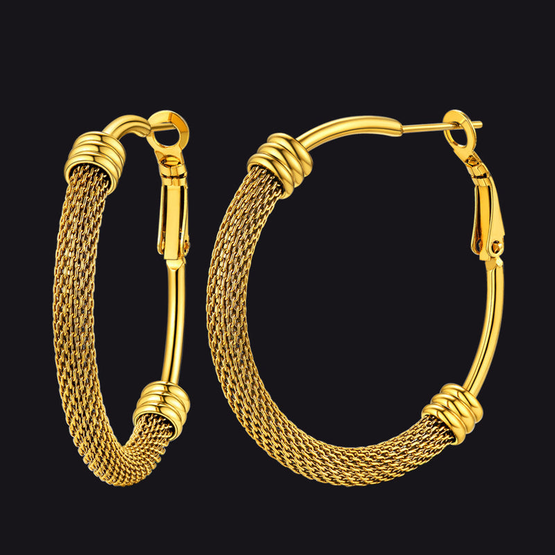 Minimalist Chunky Hoop Earrings for With Lobster Clasp