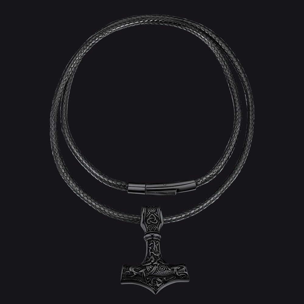 Norse Viking Thor's Hammer Necklace Mjolnir Pendant for