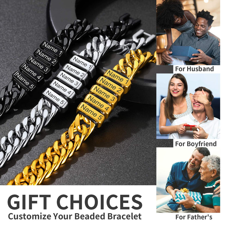 Personalized Cuban Link Bracelet Engraved Name Bracelet for