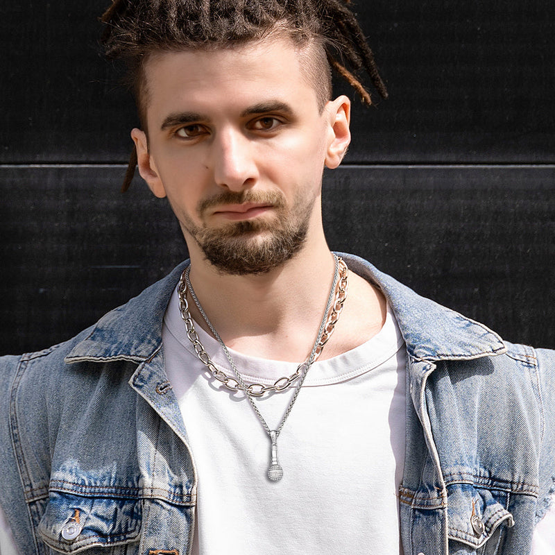 Rock Music Microphone Necklaces for Teens