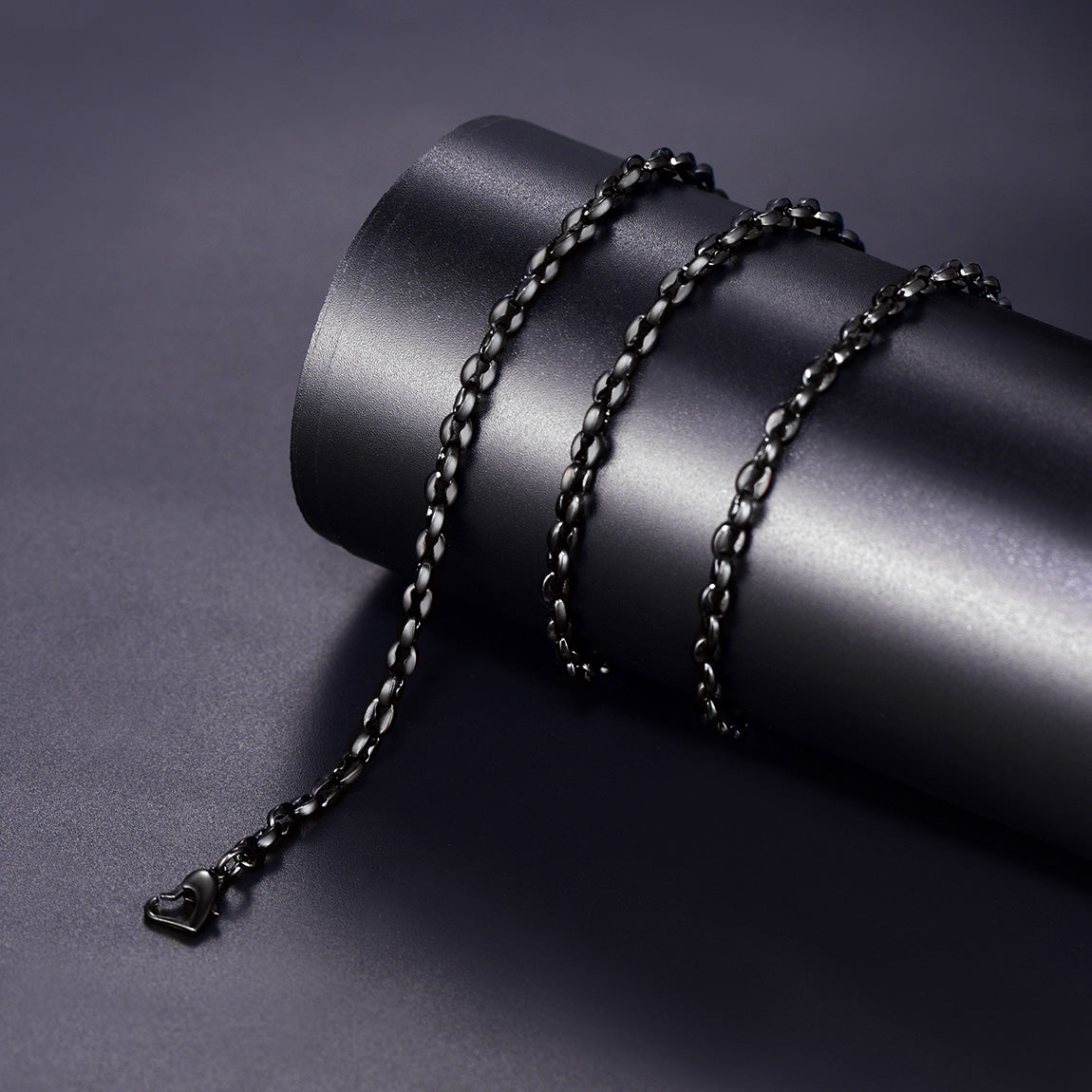 4mm Coffee Bean Necklace Metal Link Rope Cord for