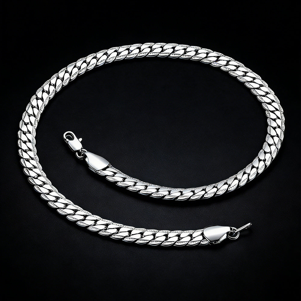 9mm Width Curb Chain Necklace for