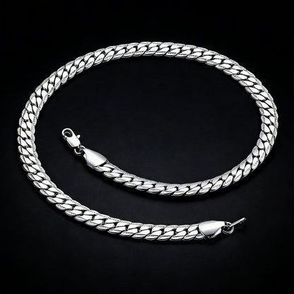 9mm Width Curb Chain Necklace for