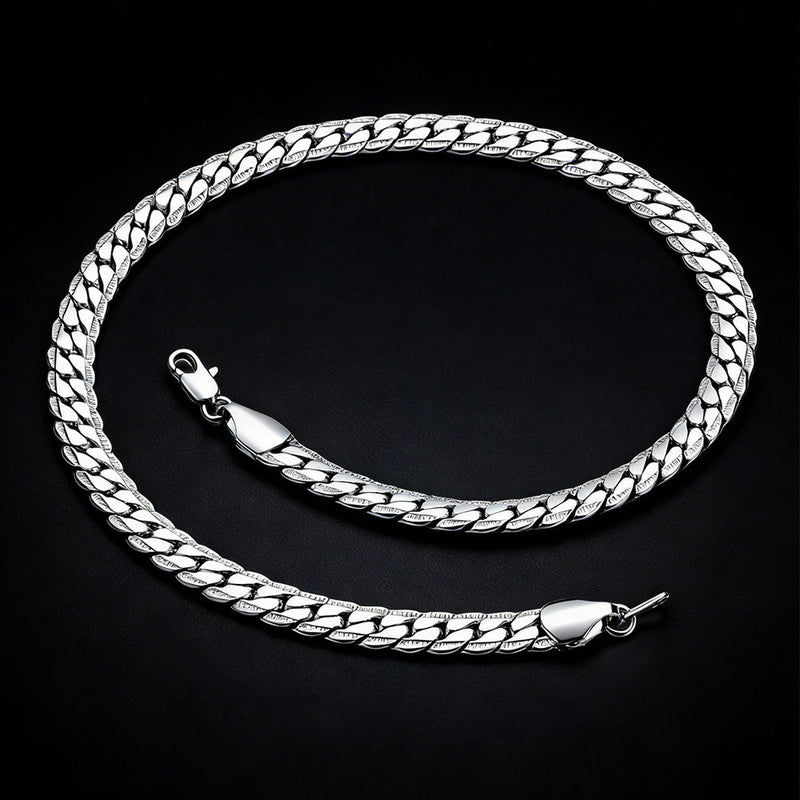9mm Width Curb Chain Necklace for