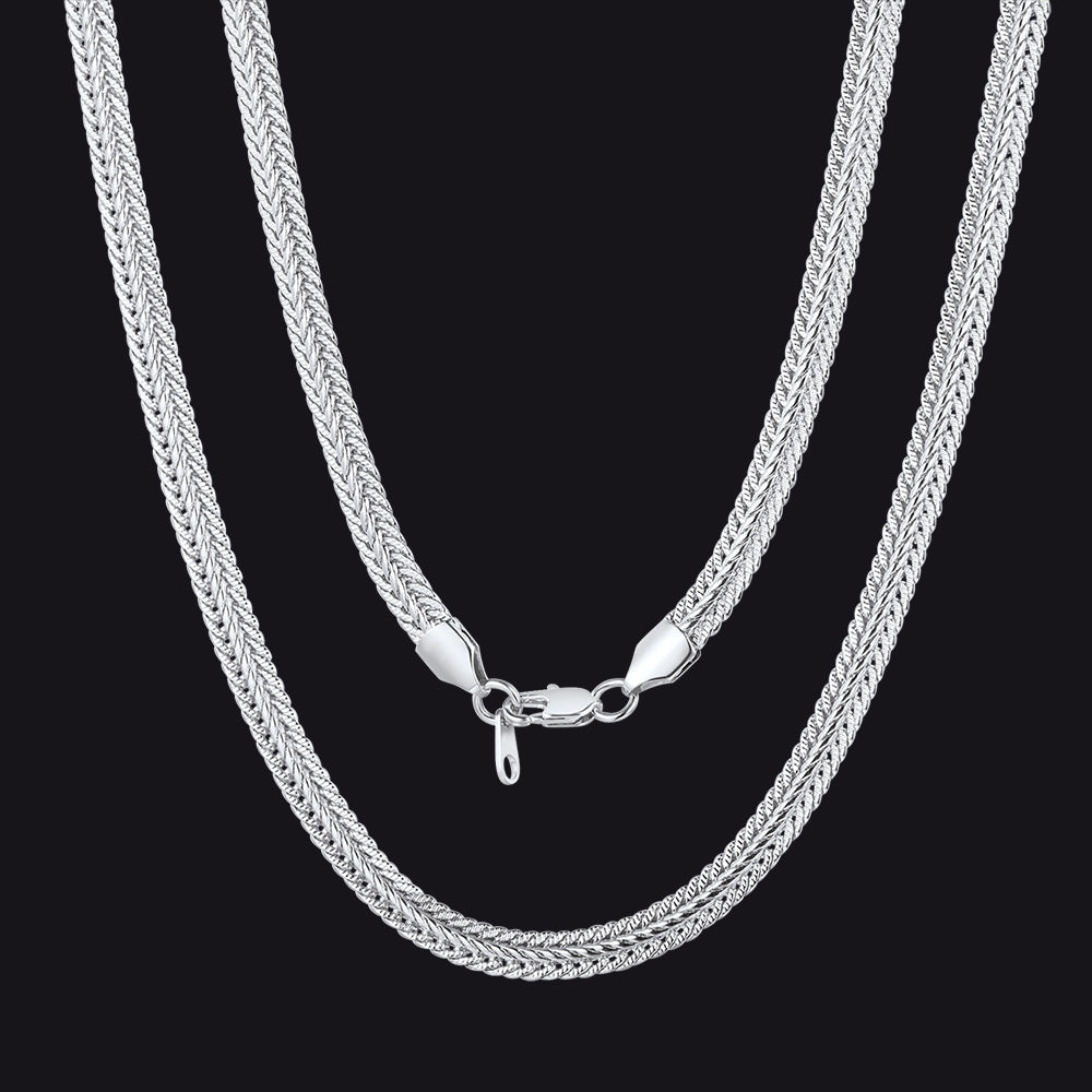 6mm Foxtail Chain Link Necklace for