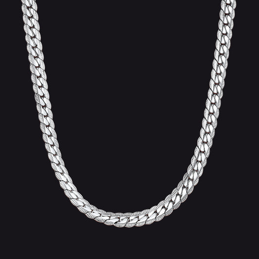 6mm Curb Chain Necklace in Stainless Steel for