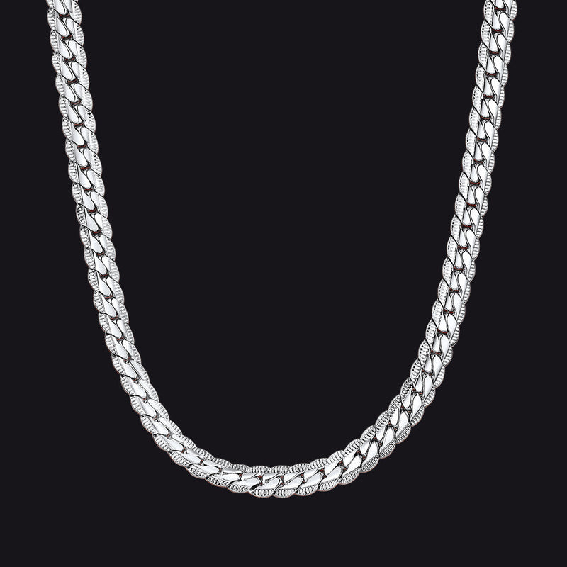 6mm Curb Chain Necklace in Stainless Steel for