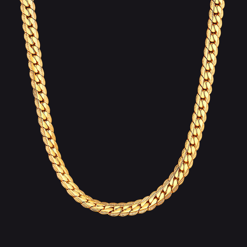6mm Curb Chain Necklace in Stainless Steel for