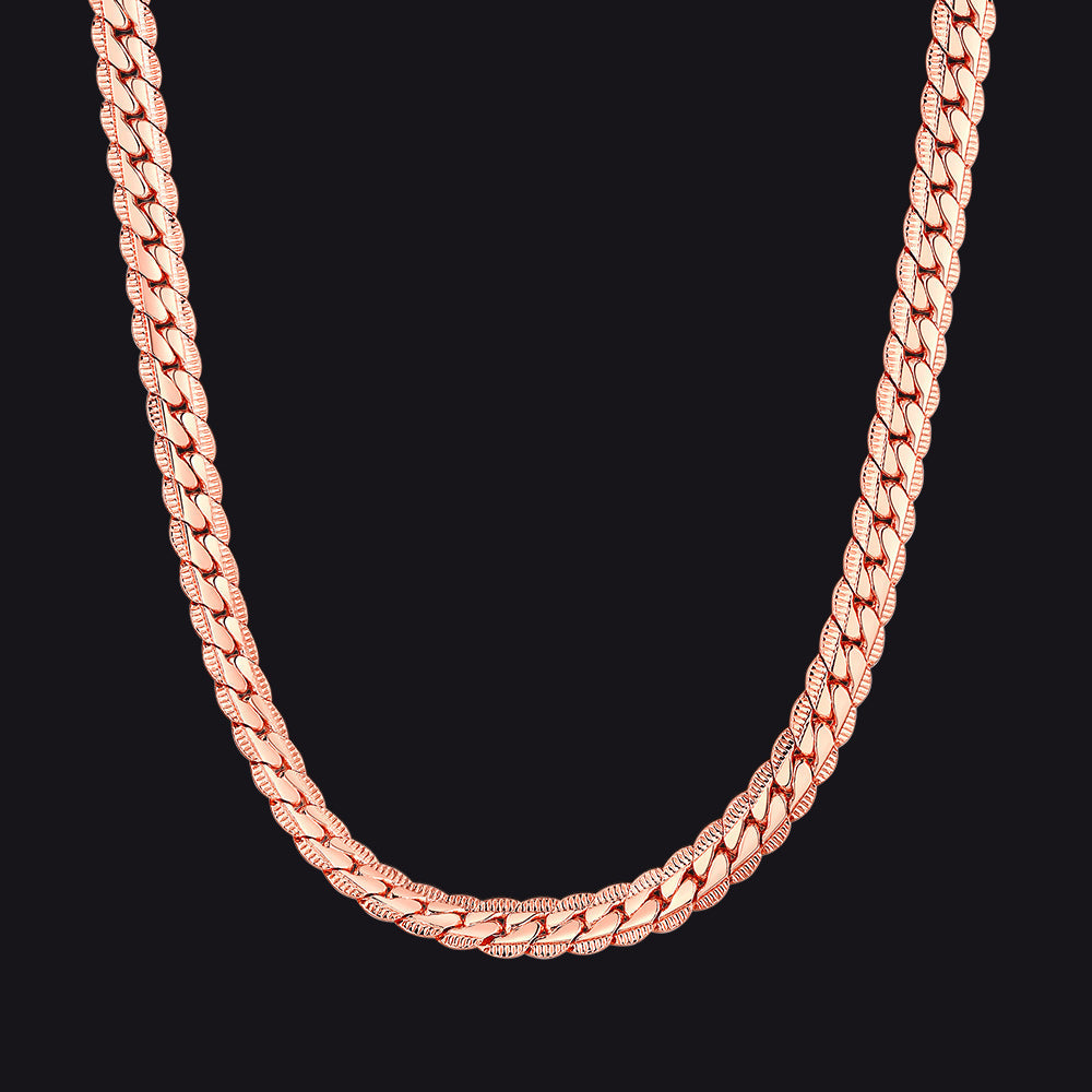 6mm Curb Chain Necklace in Stainless Steel for