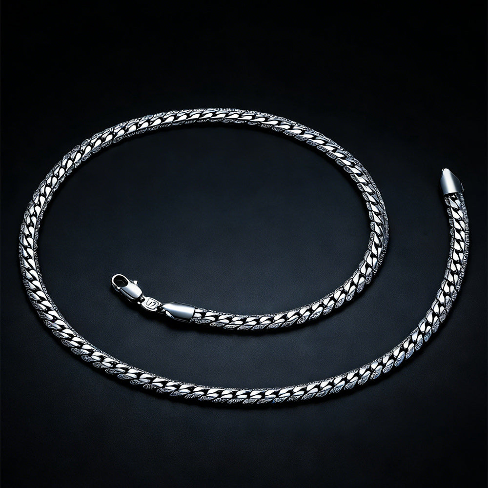 6mm Curb Chain Necklace in Stainless Steel for