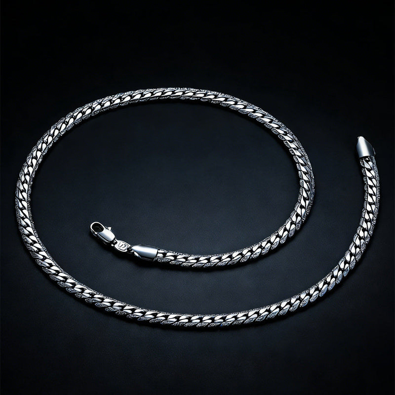 6mm Curb Chain Necklace in Stainless Steel for