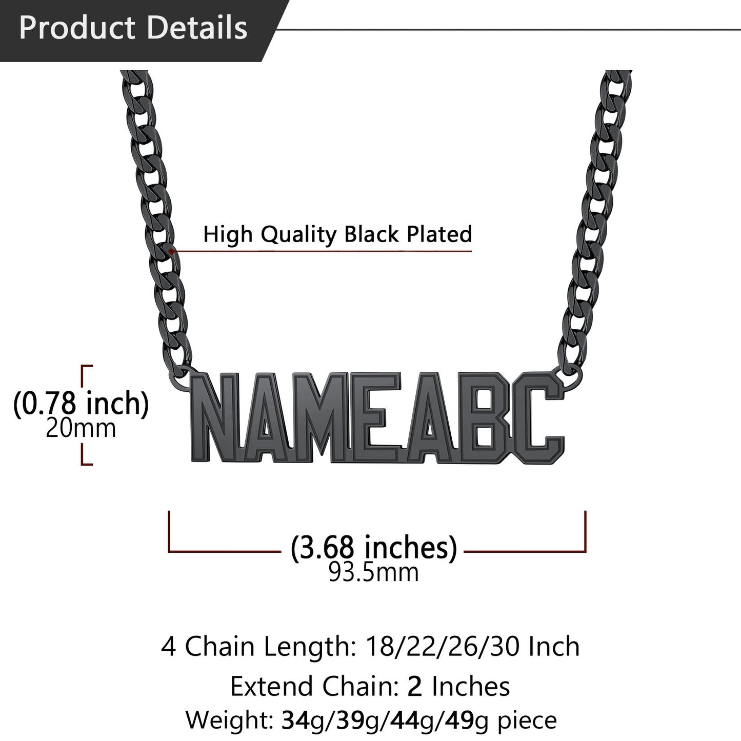Customized Nameplate Cuban Chain Necklace for