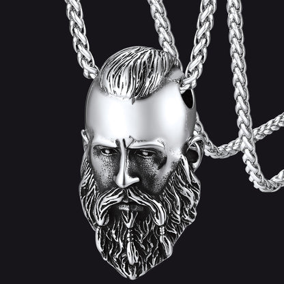Flash Nordic Viking Head Necklace Amulet Jewelry for