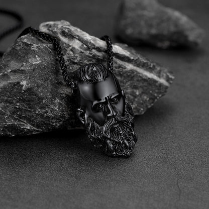 Flash Nordic Viking Head Necklace Amulet Jewelry for