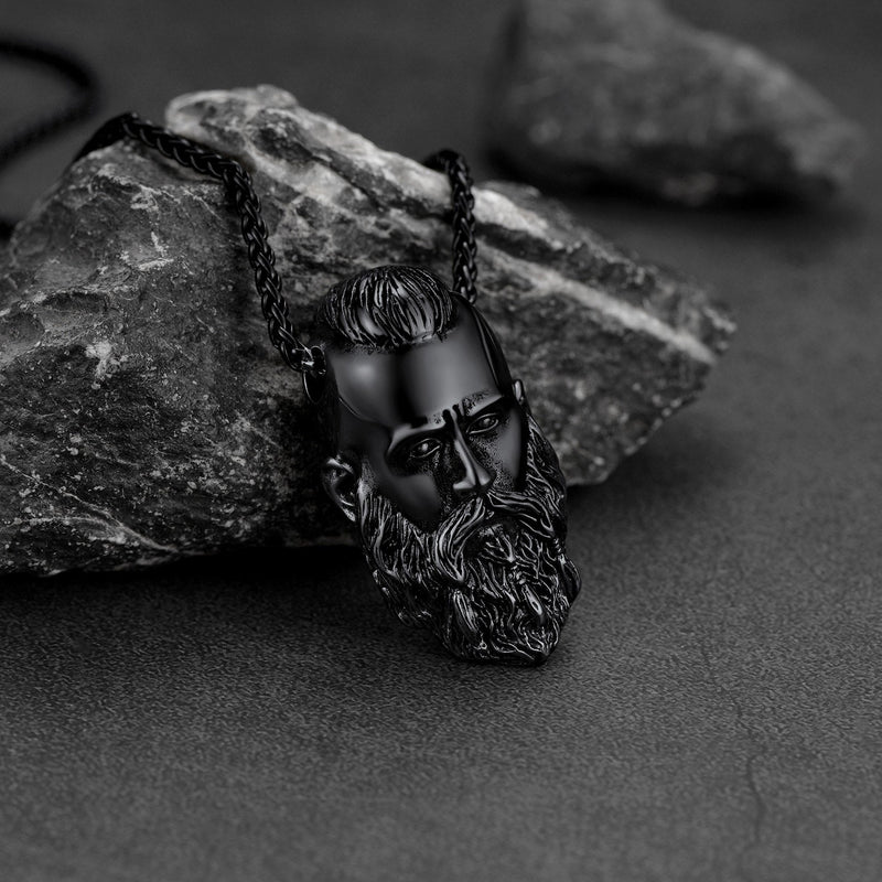 Flash Nordic Viking Head Necklace Amulet Jewelry for